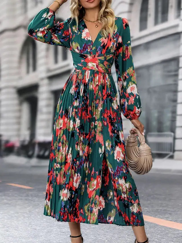 floral maxi dress with sleeves Floral Maxi Dress – My Store