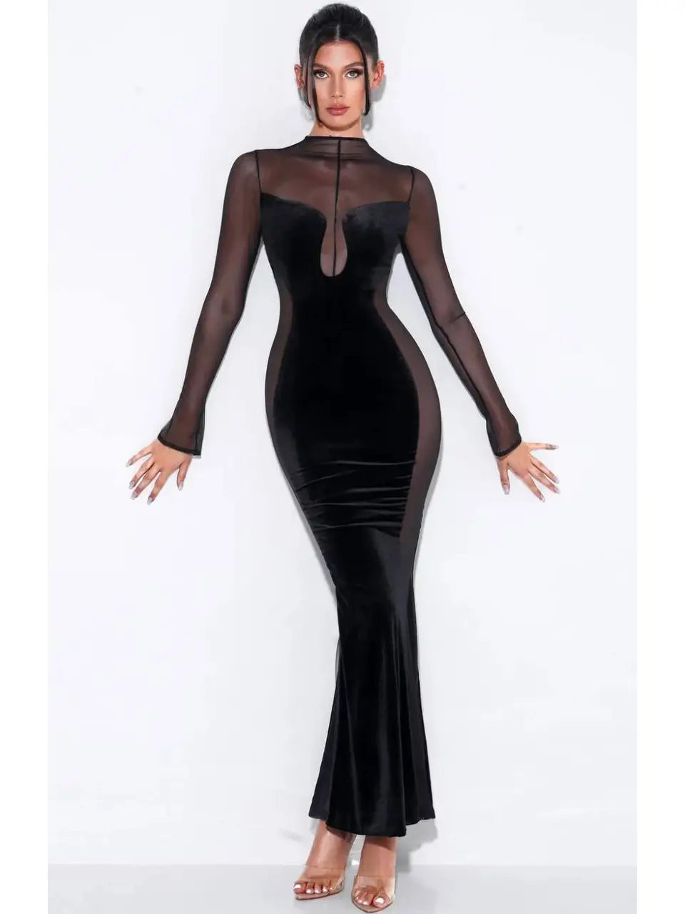 Sheer Luxury -Black Dress My Store Sheer Luxury -Black Dress My Store