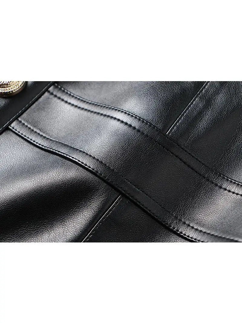 Giselle Black High Waisted Faux Leather Mini Skirt
