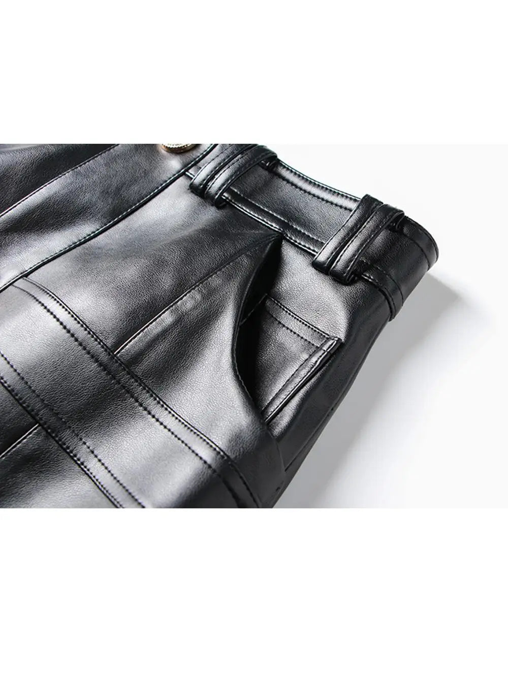 Giselle Black High Waisted Faux Leather Mini Skirt