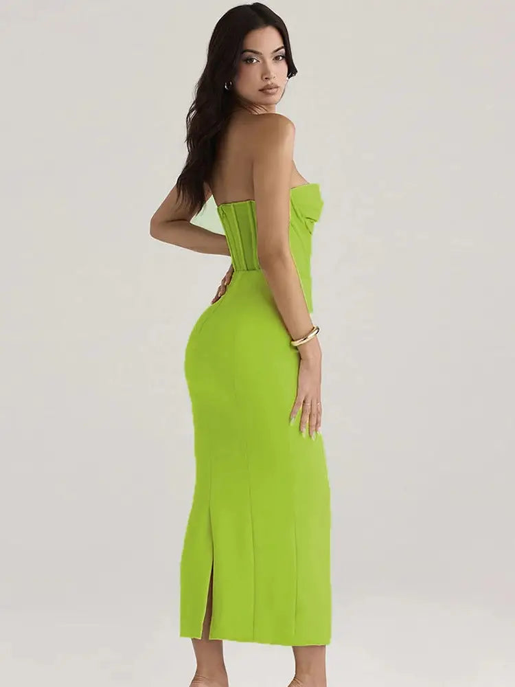 Midi Mesh Bandage Dress