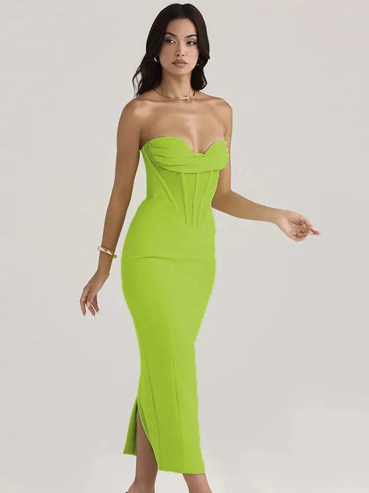 Midi Mesh Bandage Dress