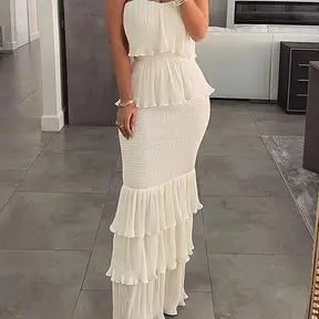Ruffled Layered Maxi Dress