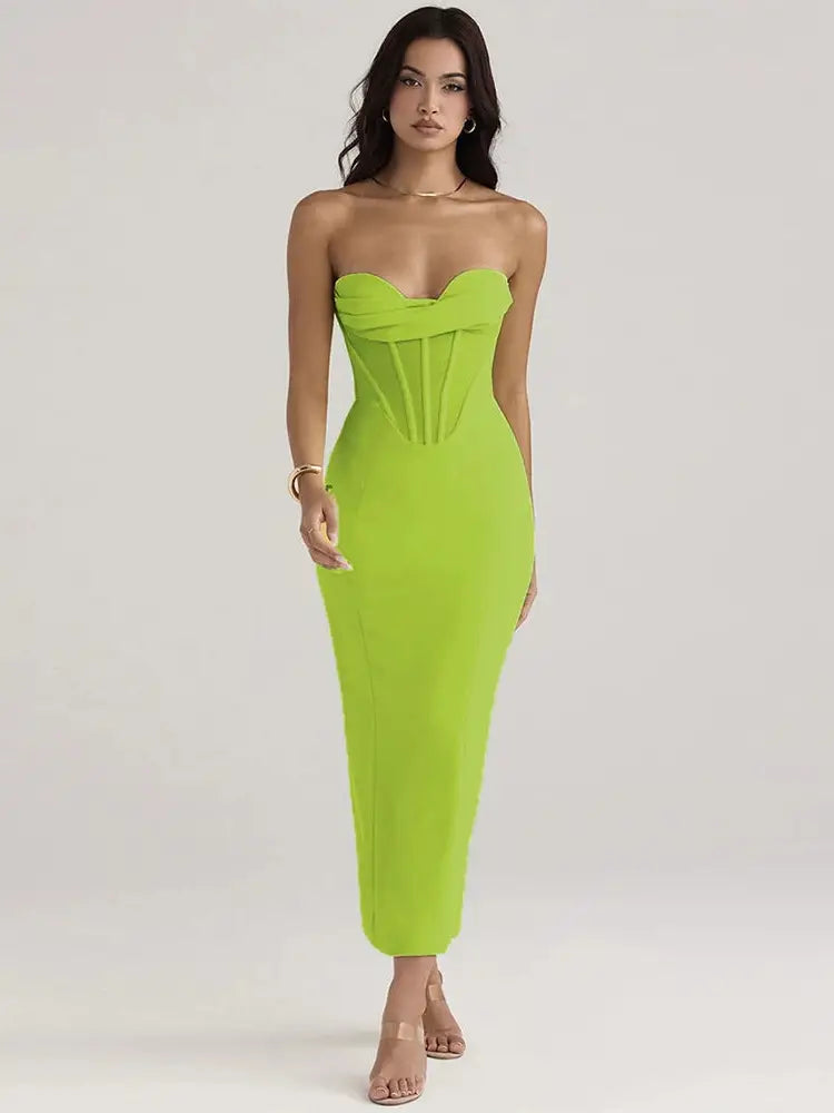 Midi Mesh Bandage Dress